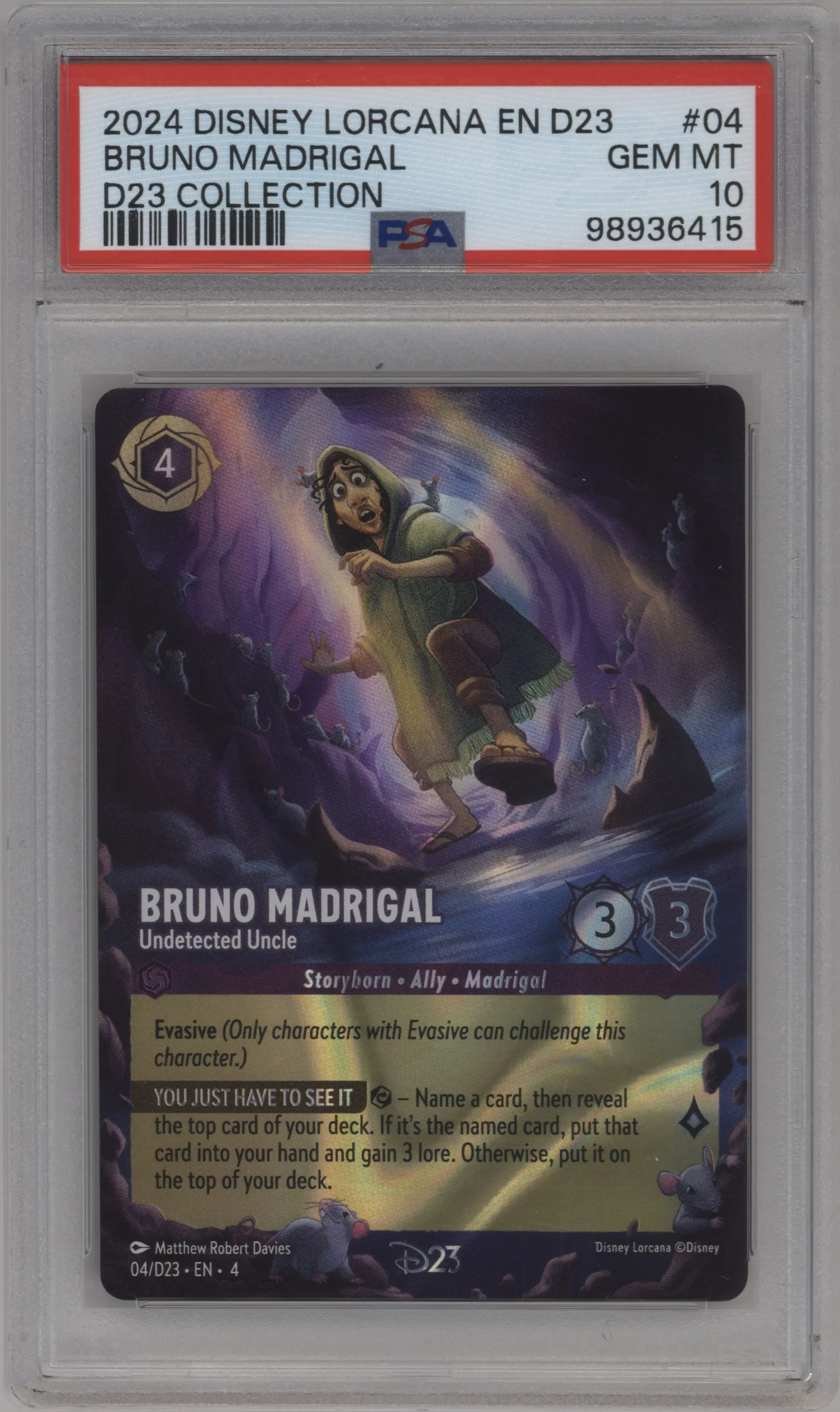 2024 Disney Lorcana D23 Promo Bruno Madrigal #04 PSA 10