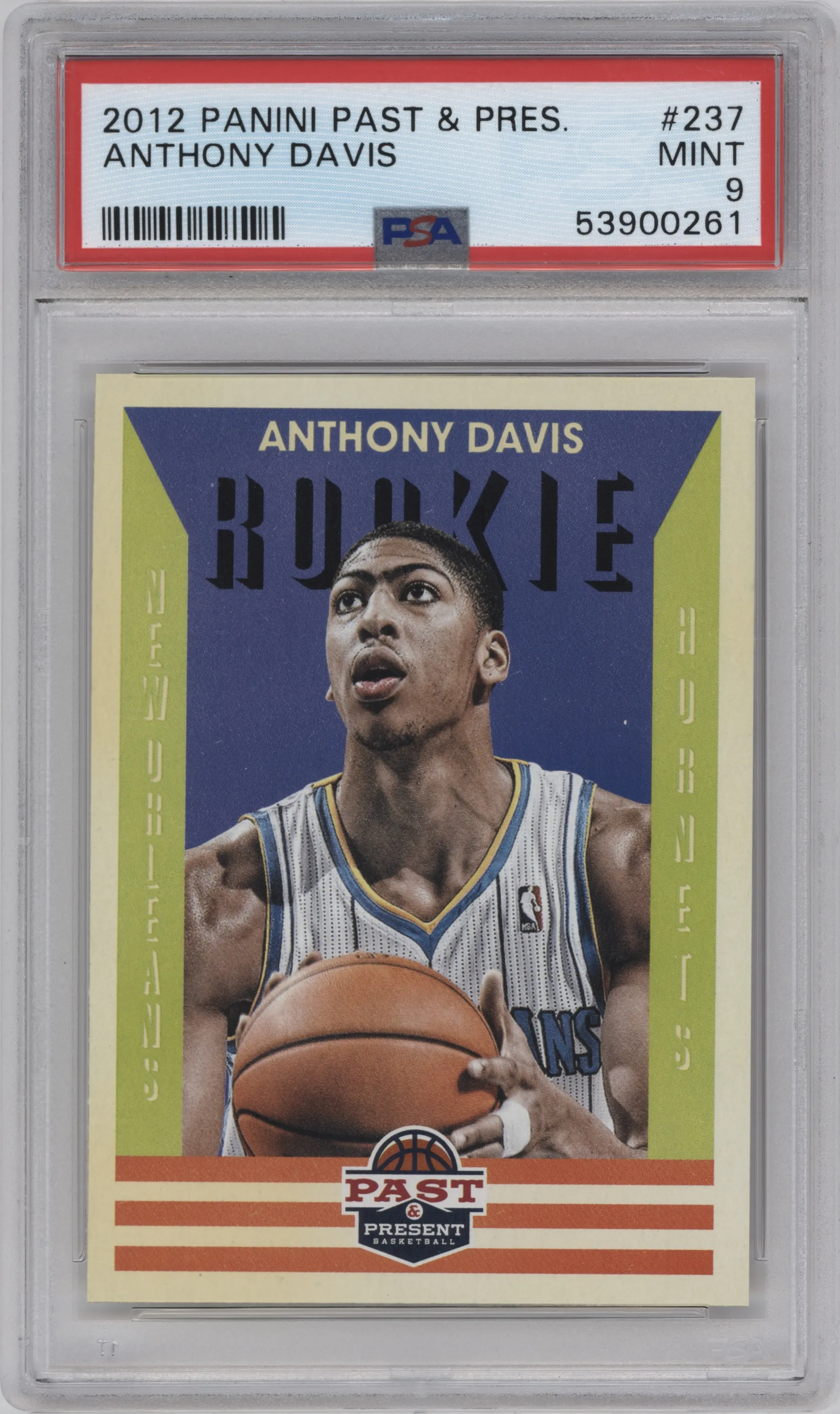 Anthony Davis from the 2012-13 Panini Past & Present set graded by PSA and given an overall grade of 9.
