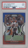Joe Burrow from the 2020 Panini Prizm set featuring a Red/White/Blue Prizm parallel graded by PSA and given an overall grade of 9.