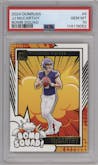 J.J. McCarthy from the 2024 Donruss set graded by PSA and given an overall grade of 10.