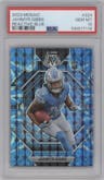  Jahmyr Gibbs from the 2023 Panini Mosaic set featuring a Reactive Blue parallel graded by PSA and given an overall grade of 10.