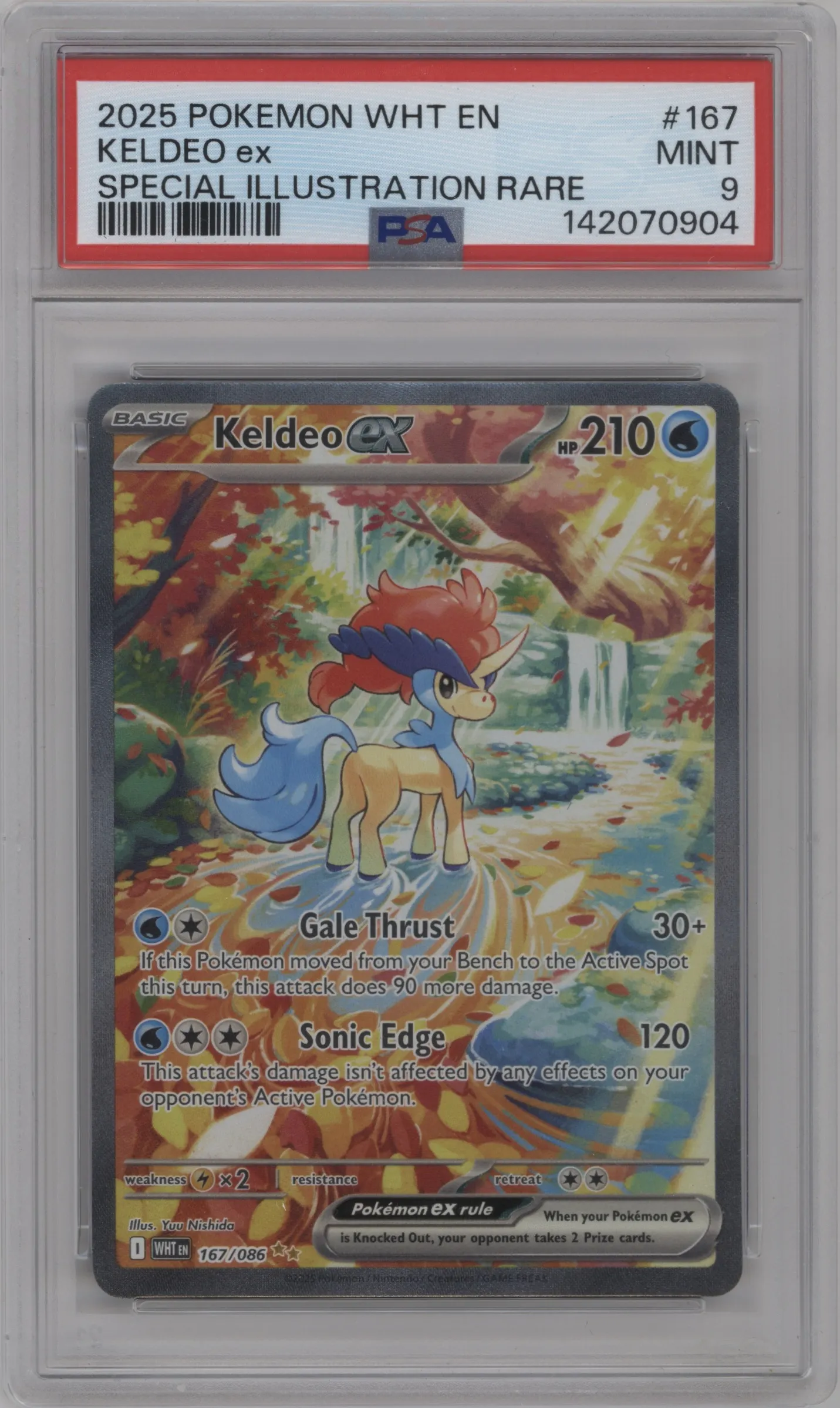 2025 Pokemon SV White Flare Keldeo ex #167 PSA 9