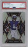 Jordan Addison from the 2022 Panini Select set graded by PSA and given an overall grade of 10.