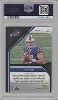 Josh Allen from the 2018 Panini Prizm set graded by PSA and given an overall grade of 10.