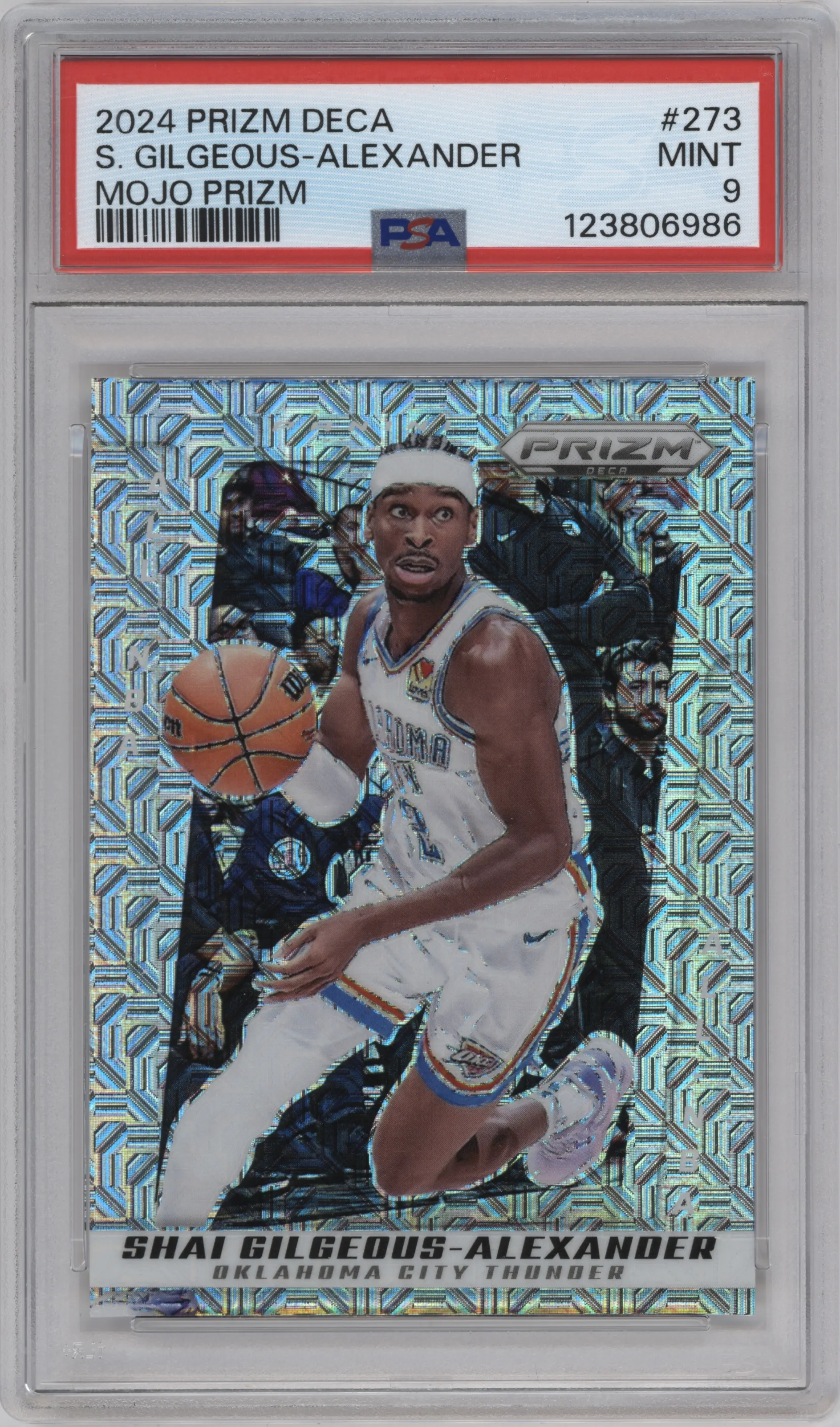 2024 Panini Prizm Deca Shai Gilgeous-Alexander Mojo Prizm #273 PSA 9