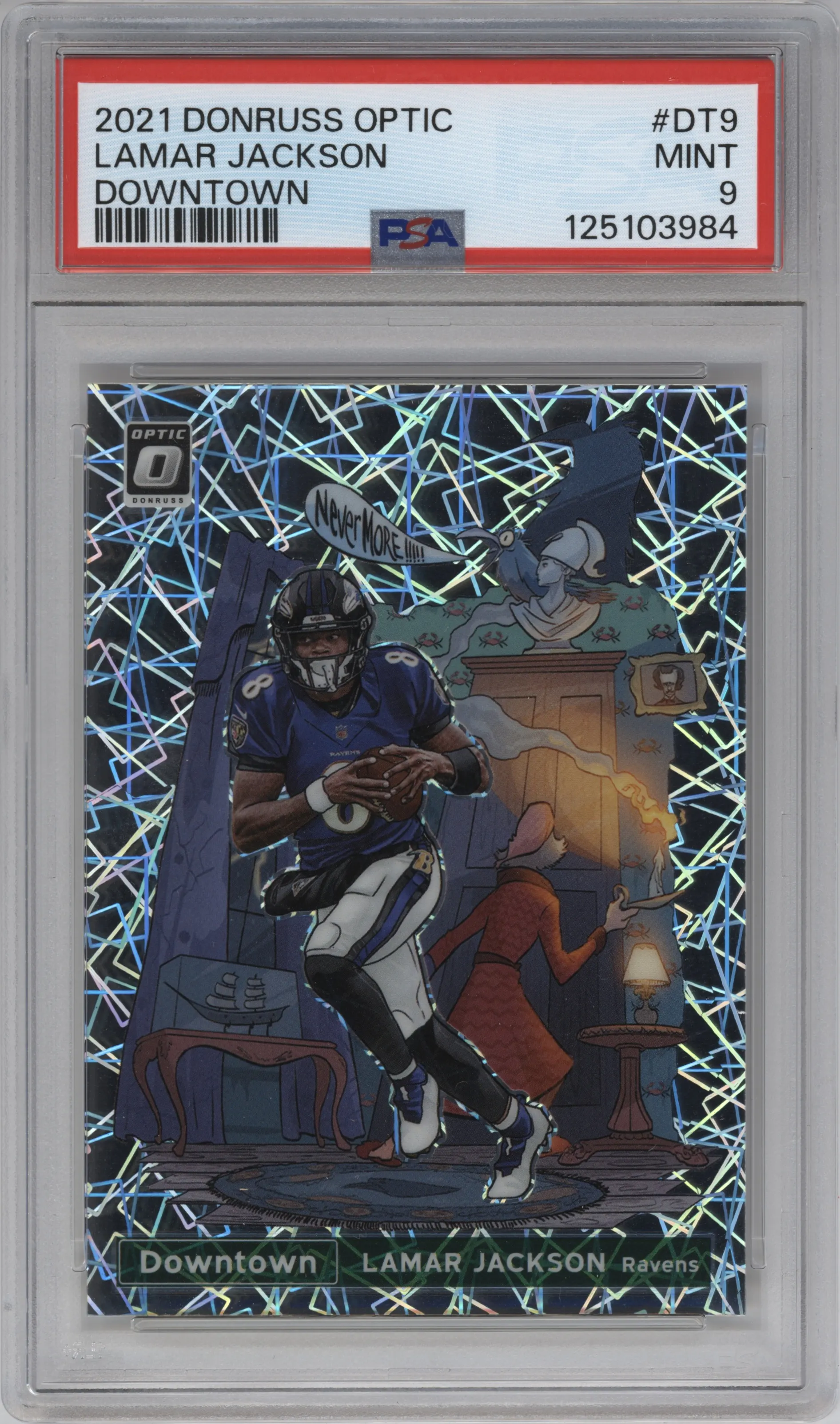2021 Panini Donruss Optic Downtown Lamar Jackson #DT-9 PSA 9
