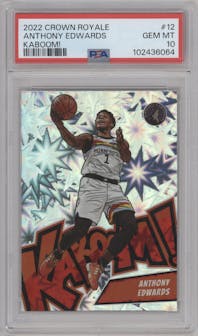 Anthony Edwards from the 2022-23 Panini Crown Royale set graded by PSA and given an overall grade of 10.