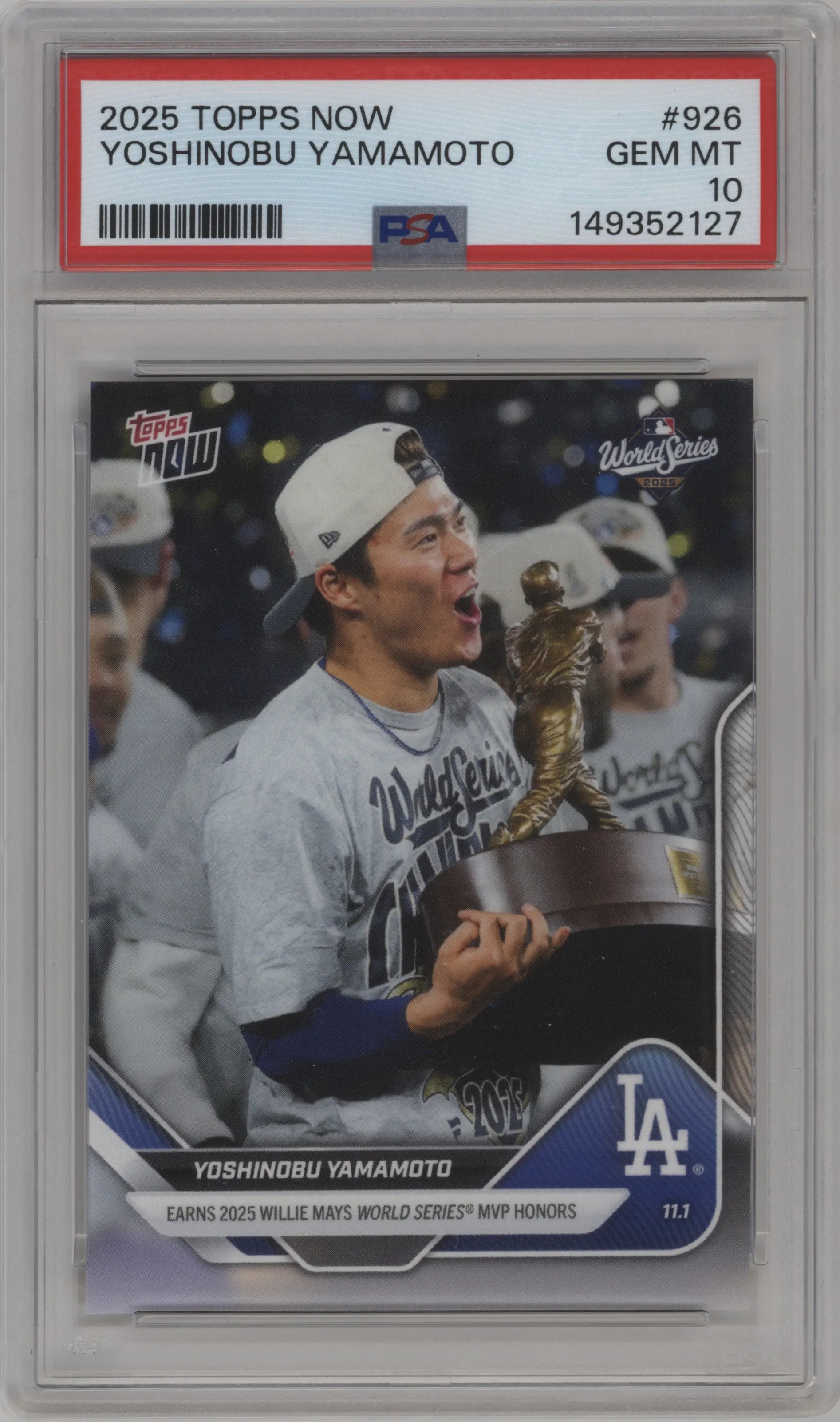2025 Topps Now Yoshinobu Yamamoto PSA 10
