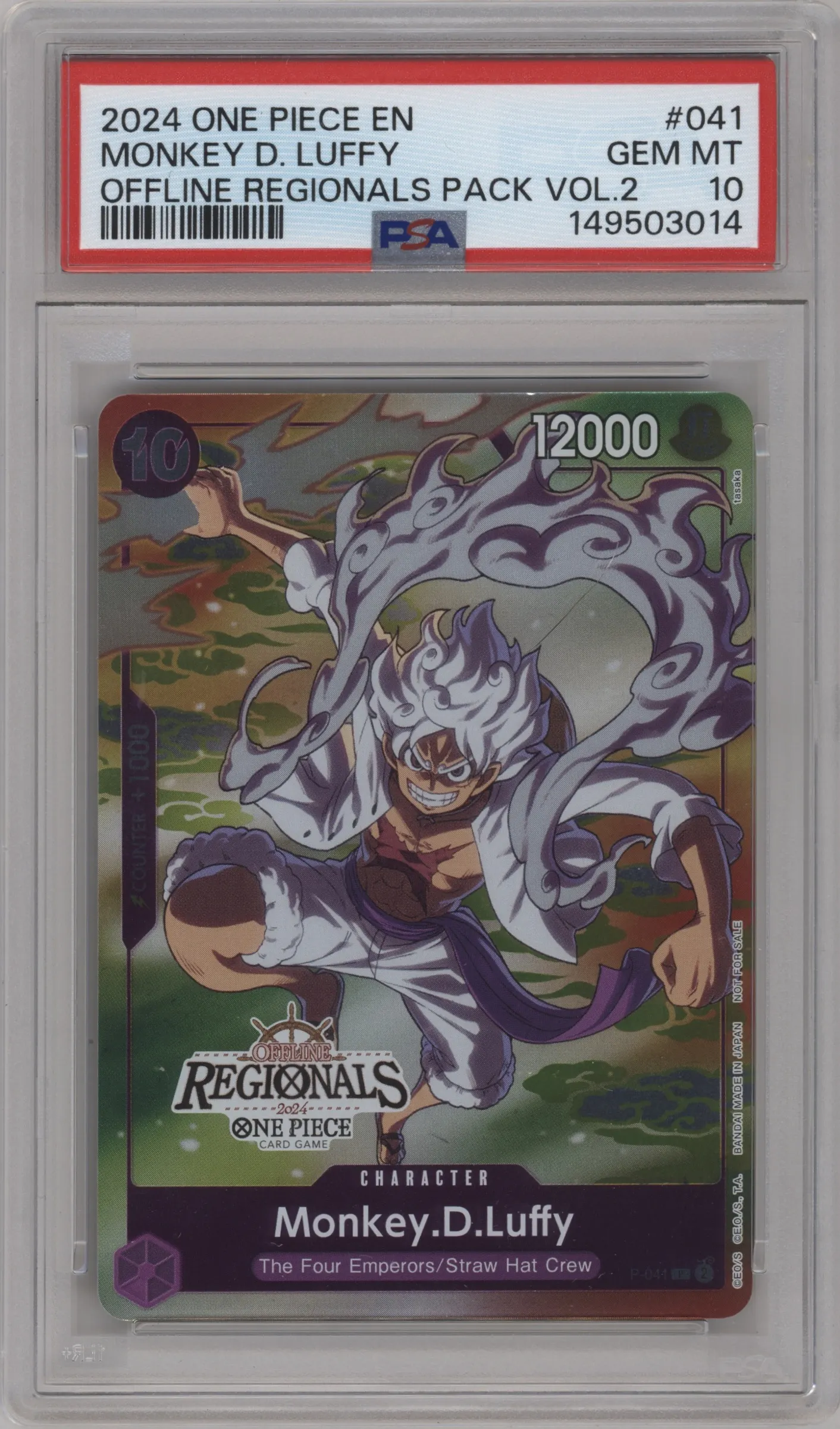 2024 One Piece Offline Regional Vol. 2 Monkey.D.Luffy P #P-041 P PSA 10
