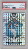 Brian Thomas Jr. from the 2024 Panini Mosaic set featuring a Mosaic parallel graded by PSA and given an overall grade of 10.