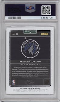 Anthony Edwards from the 2021-22 Panini One and One set graded by PSA and given an overall grade of 9.