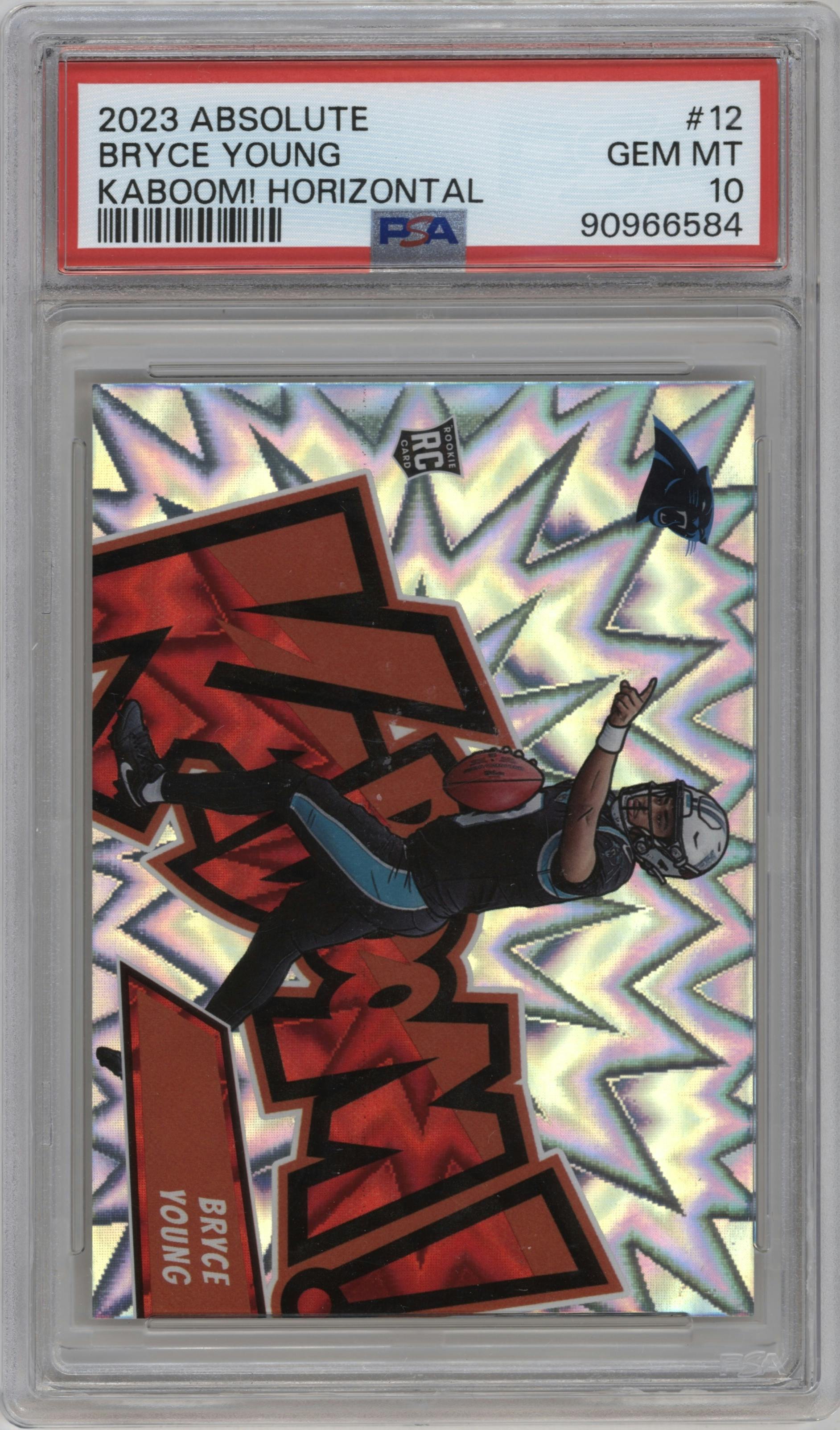 Bryce Young from the 2023 Panini Absolute set graded by PSA and given an overall grade of 10.