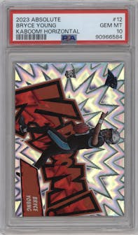 Bryce Young from the 2023 Panini Absolute set graded by PSA and given an overall grade of 10.