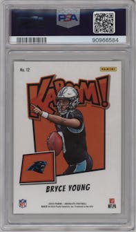 Bryce Young from the 2023 Panini Absolute set graded by PSA and given an overall grade of 10.