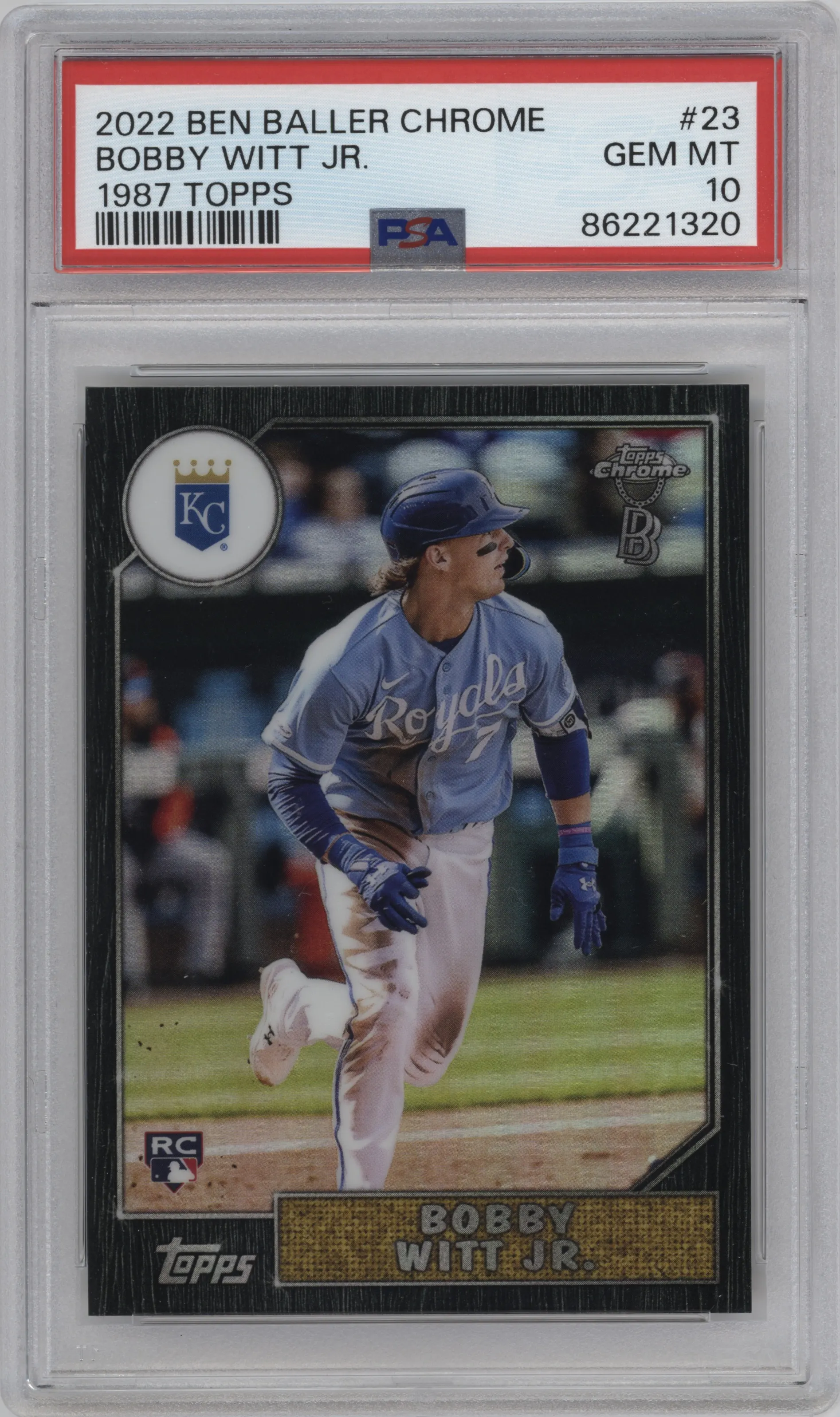 2022 Topps Chrome Ben Baller 1987 Topps Bobby Witt Jr. #87BC-23 PSA 10
