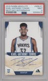 Karl-Anthony Towns from the 2015-16 Panini Absolute set graded by PSA and given an overall grade of 9.