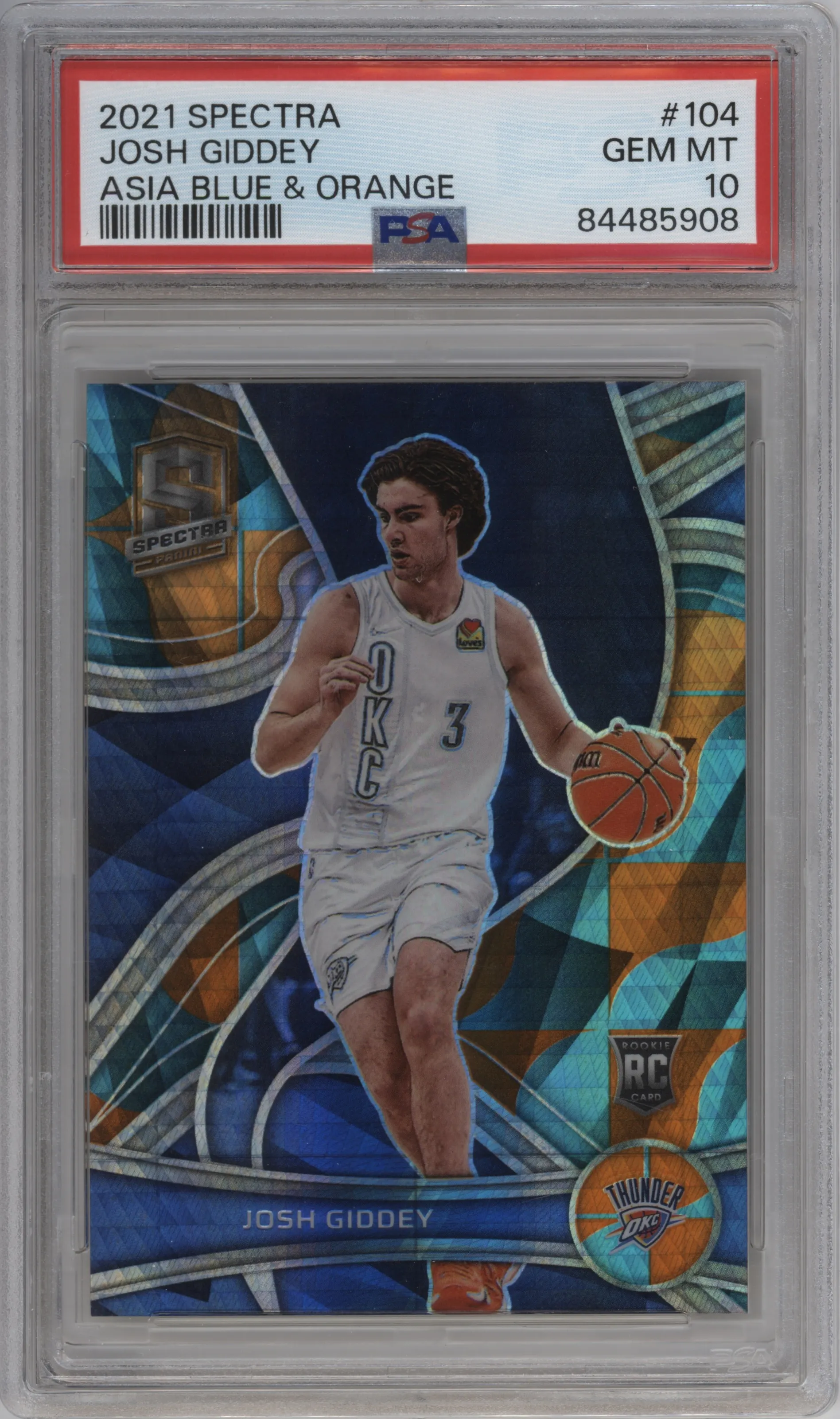 2021 Panini Spectra Josh Giddey Asia Blue & Orange PSA 10