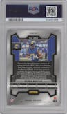 Puka Nacua from the 2023 Panini Prizm set featuring a Red/White/Blue parallel graded by PSA and given an overall grade of 10.
