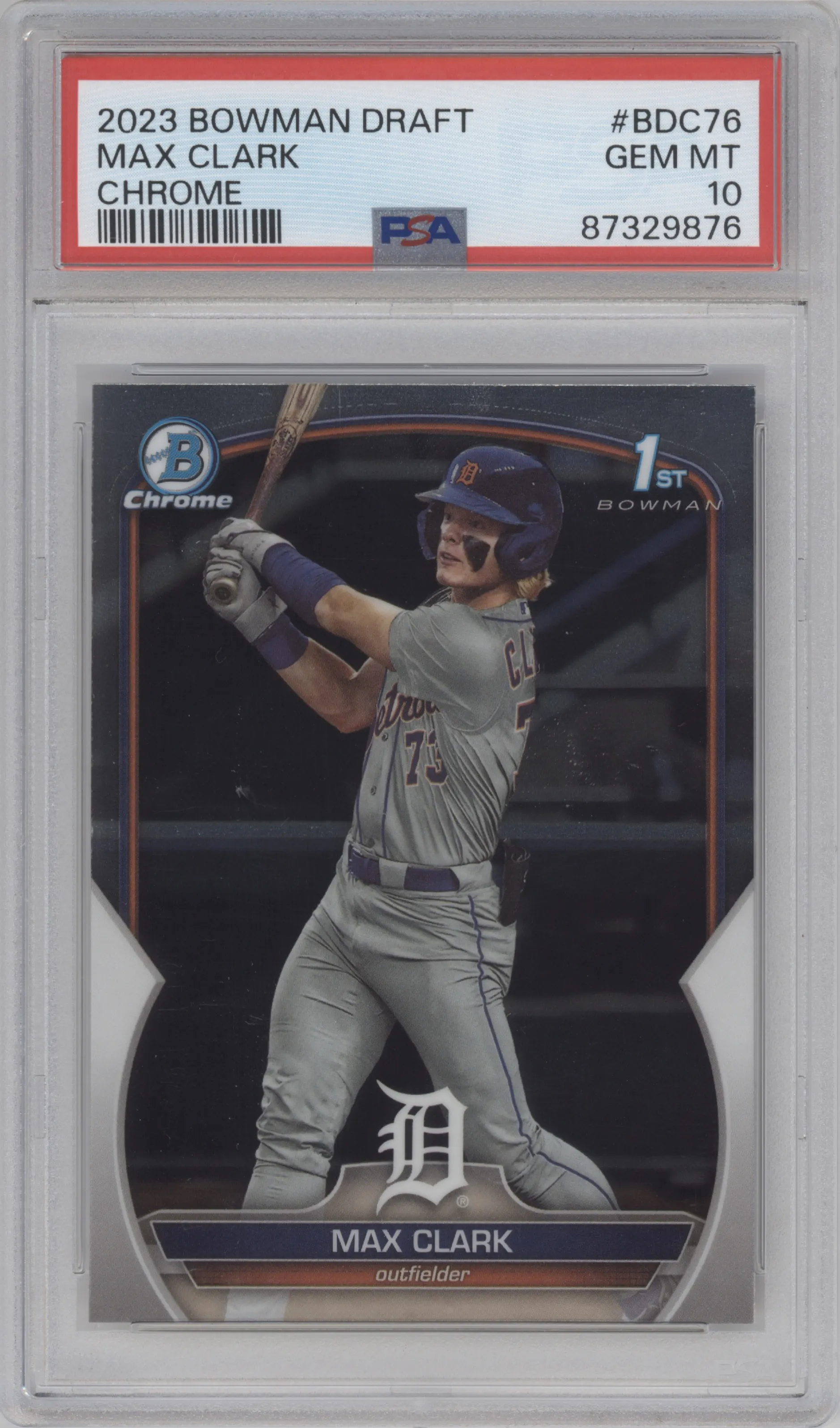 2023 Bowman Draft Chrome Max Clark #BDC-76 PSA 10