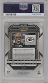 AJ Dillon from the 2022 Panini Prizm set featuring a Gold Vinyl parallel graded by PSA and given an overall grade of 9.
