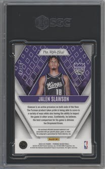 Jalen Slawson from the 2023-24 Panini Phoenix set featuring a Onyx FOTL parallel graded by SGC and given an overall grade of 9.