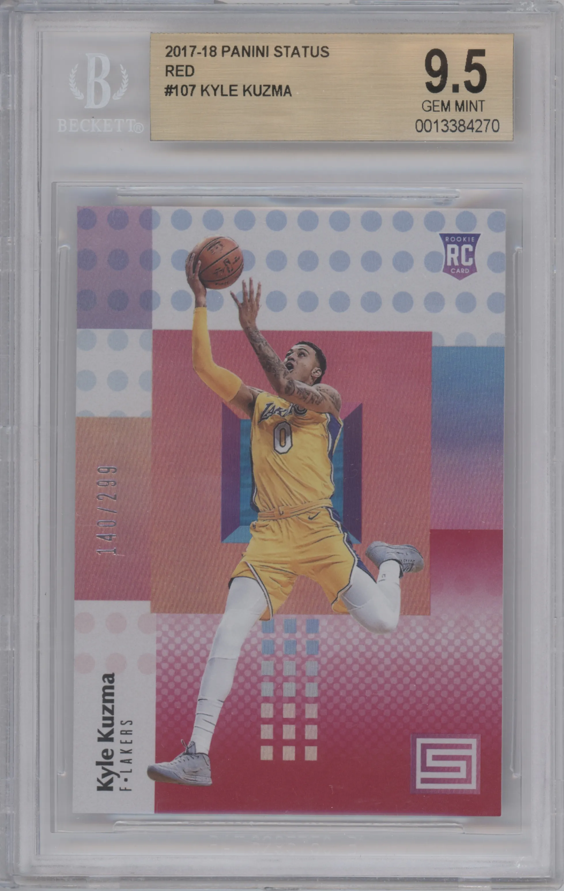 2017 Panini Status Kyle Kuzma Red #107 BGS 9.5