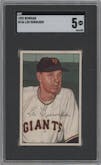Leo Durocher from the 1952 Bowman set graded by SGC and given an overall grade of 5.