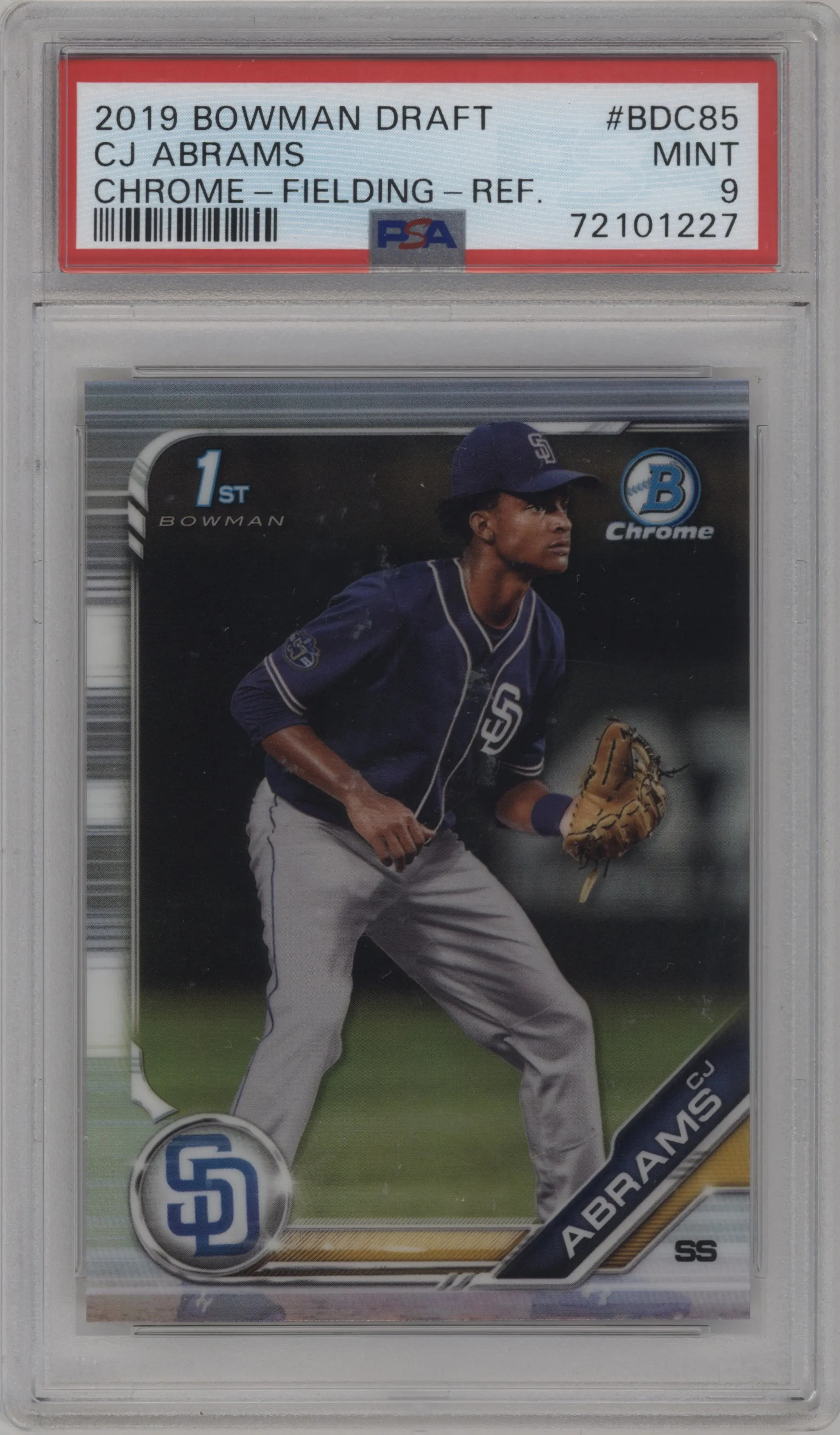 2019 Bowman Draft Chrome CJ Abrams Refractor #BDC-85 PSA 9