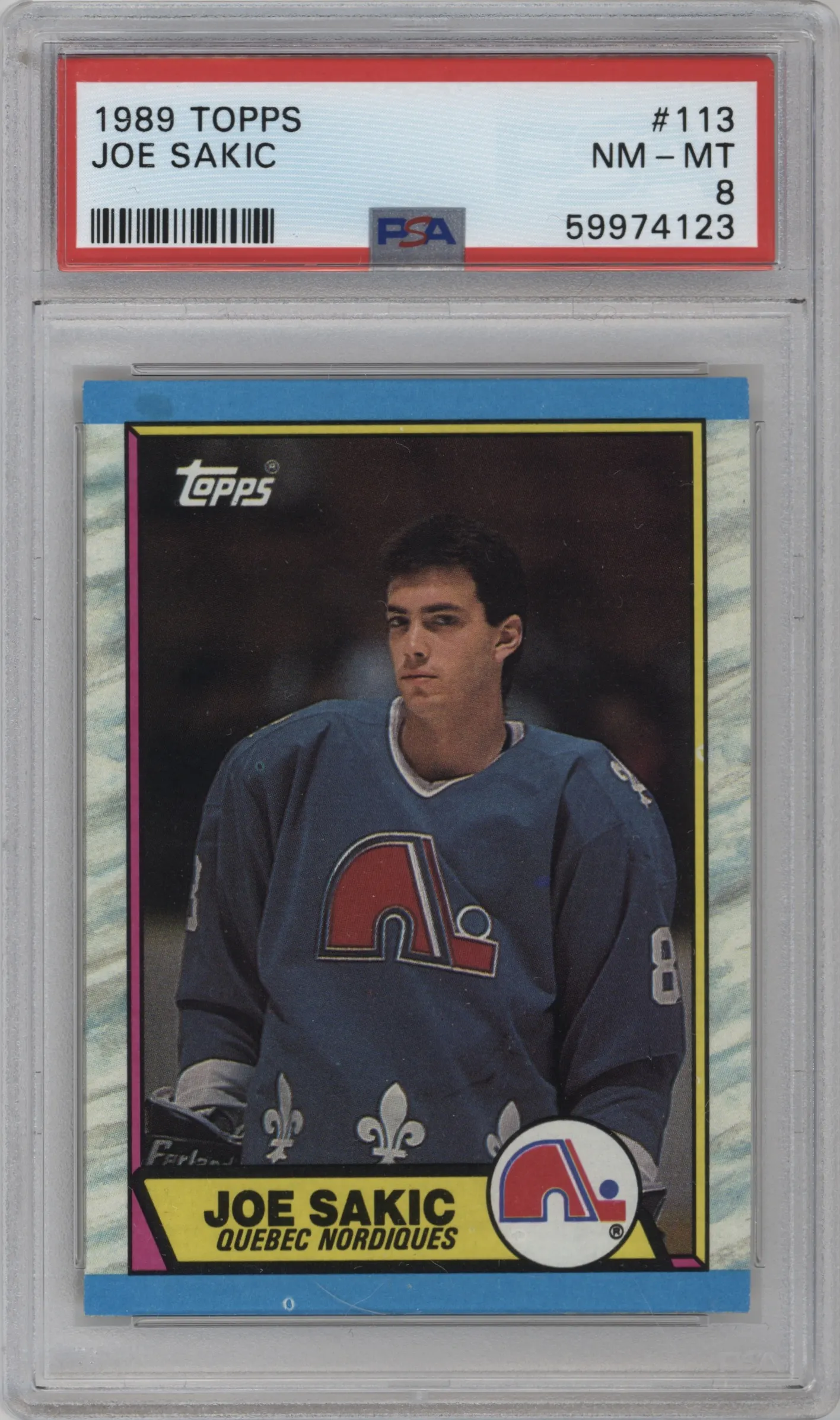 1989 Topps Joe Sakic #113 PSA 8