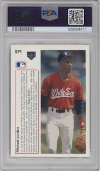 Michael Jordan from the 1991 Upper Deck set graded by PSA and given an overall grade of 8.