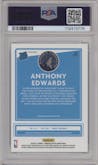 Anthony Edwards from the 2020-21 Panini Donruss Optic set featuring a Blue Velocity  parallel graded by PSA and given an overall grade of 9.