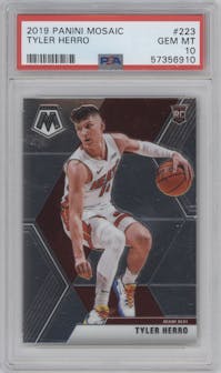 Tyler Herro from the 2019-20 Panini Mosaic  set graded by PSA and given an overall grade of 10.