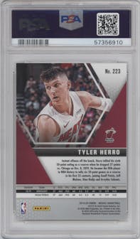 Tyler Herro from the 2019-20 Panini Mosaic  set graded by PSA and given an overall grade of 10.
