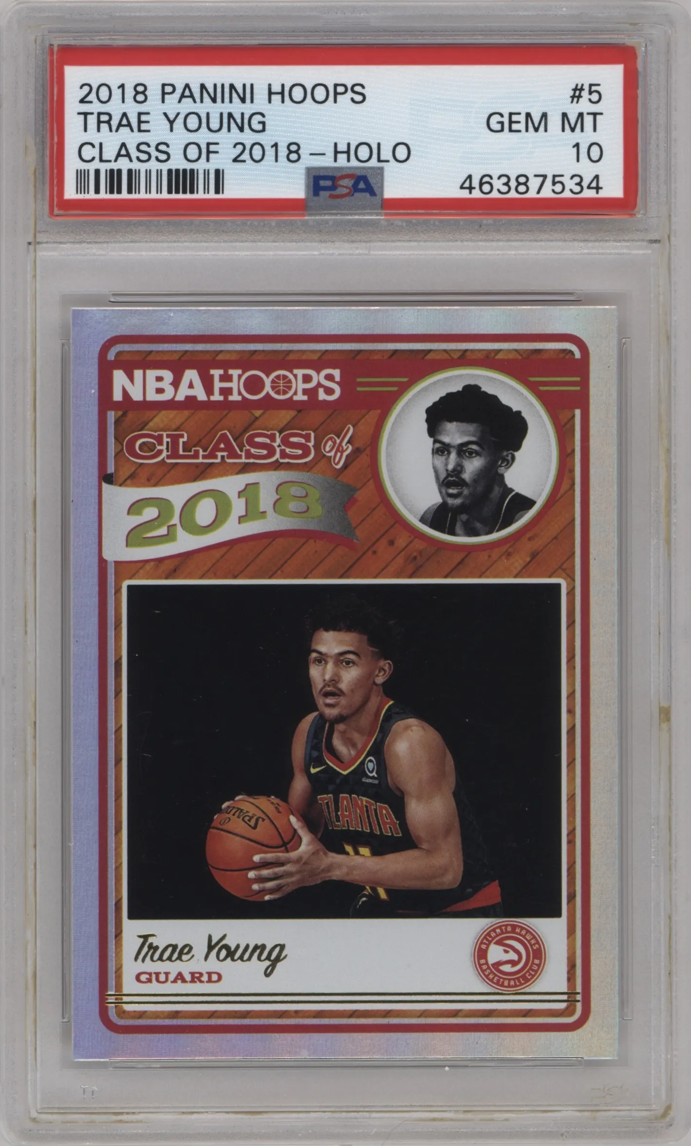 2018 Panini NBA Hoops Class of 2018 Trae Young Holo PSA 10