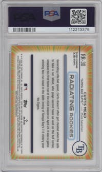 Curtis Mead from the 2024 Topps Chrome Update set graded by PSA and given an overall grade of 9.