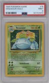 Venusaur from the 1999 Pokemon set graded by PSA and given an overall grade of 9.