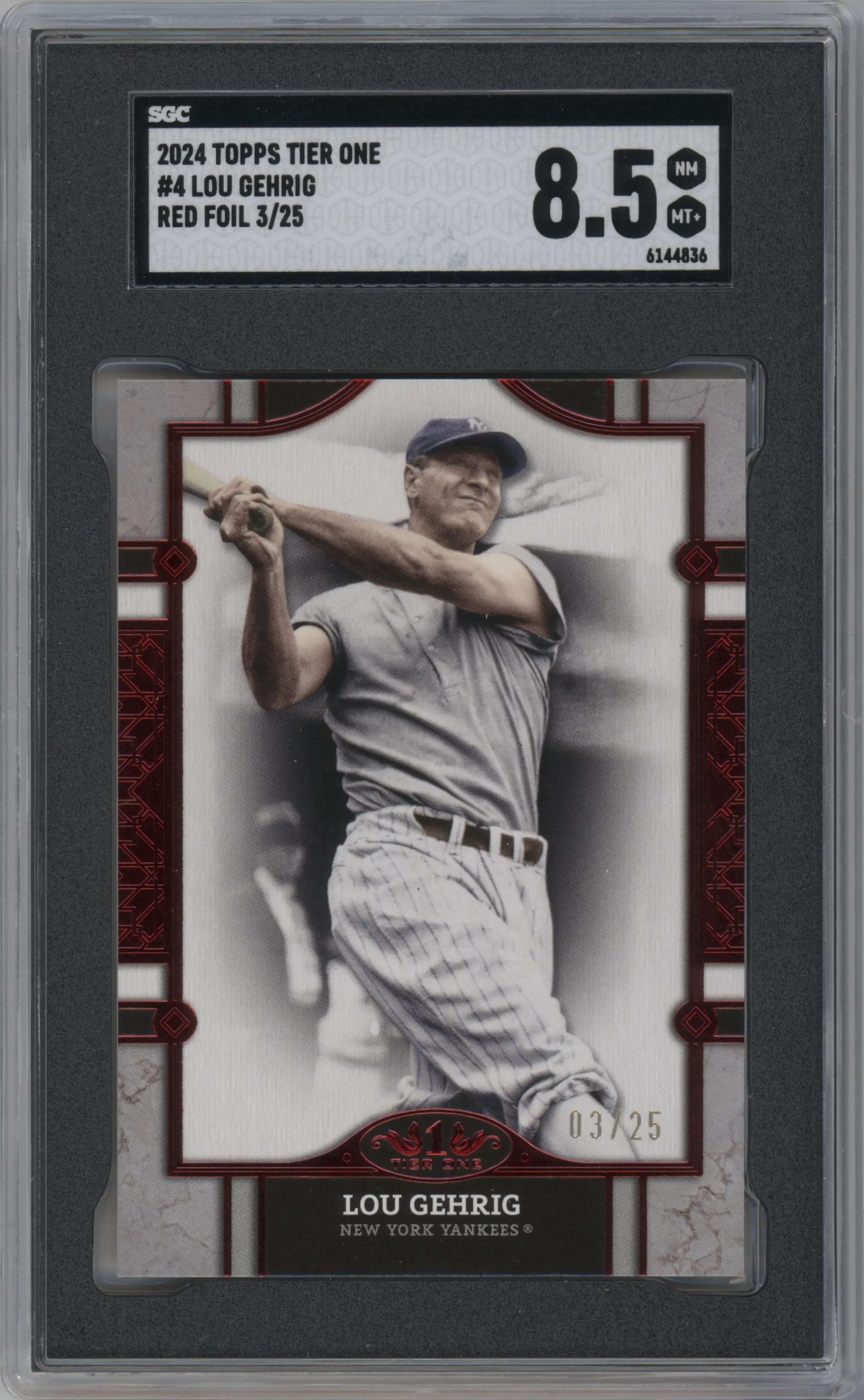 2024 Topps Tier One Lou Gehrig Red Foil SGC 8.5