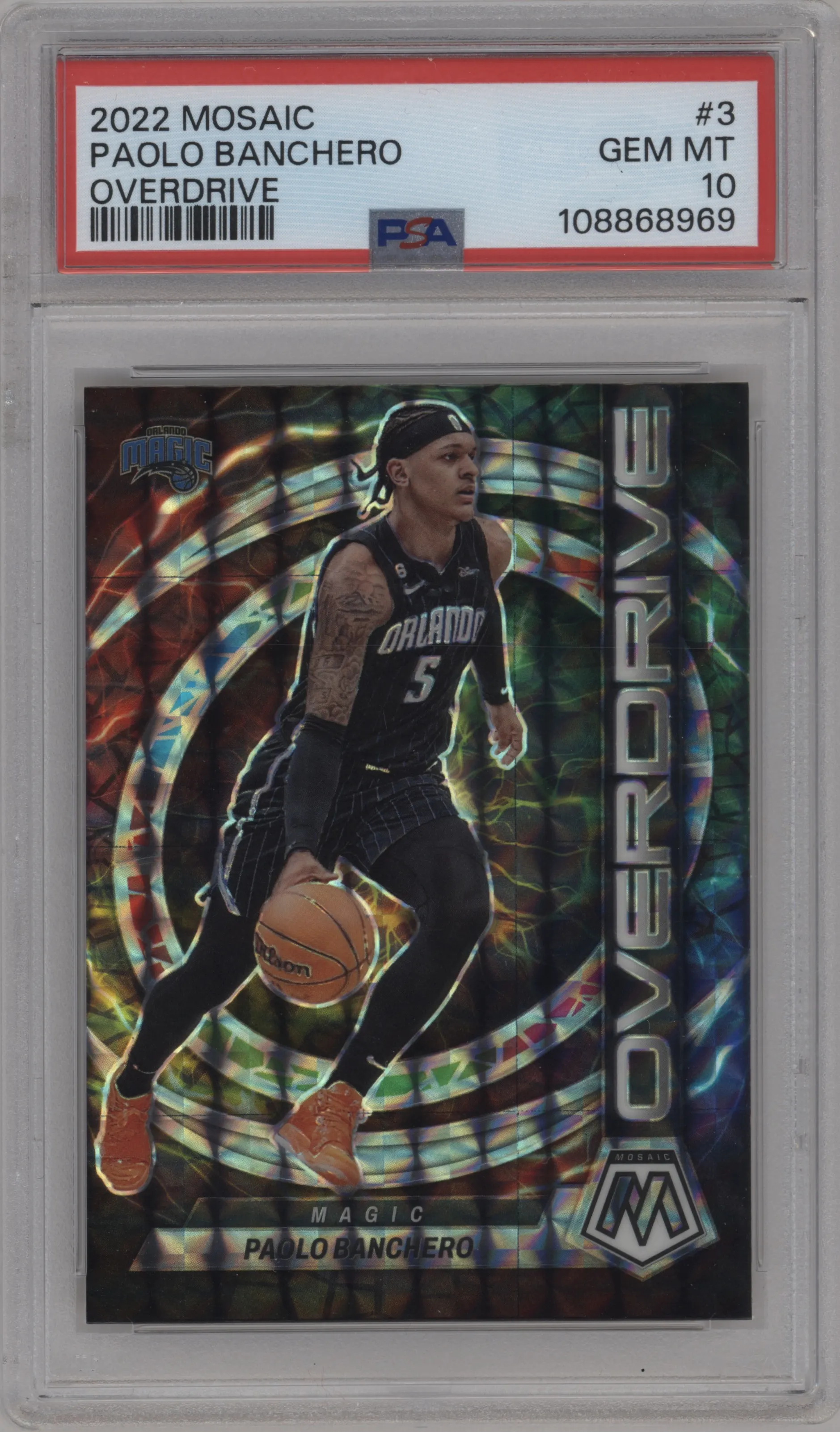 2022 Panini Mosaic Overdrive Paolo Banchero #3 PSA 10