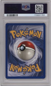 Shining Raichu from the 2002 Pokemon Neo Genesis set graded by PSA and given an overall grade of 7.
