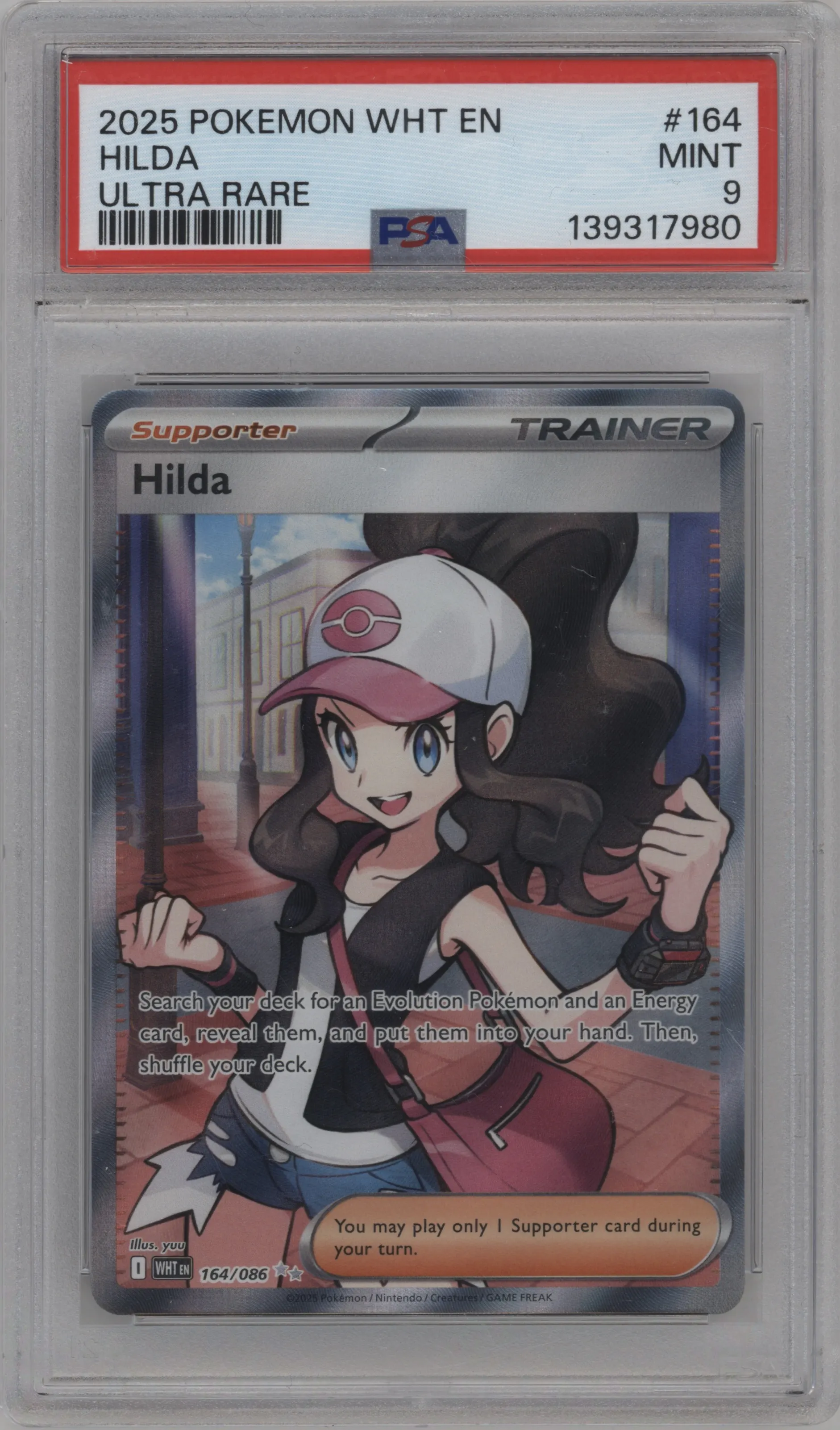 2025 Pokemon SV White Flare Hilda #164 PSA 9