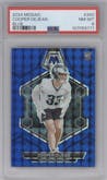 Cooper DeJean from the 2024 Panini Mosaic set featuring a Blue Mosaic parallel graded by PSA and given an overall grade of 8.