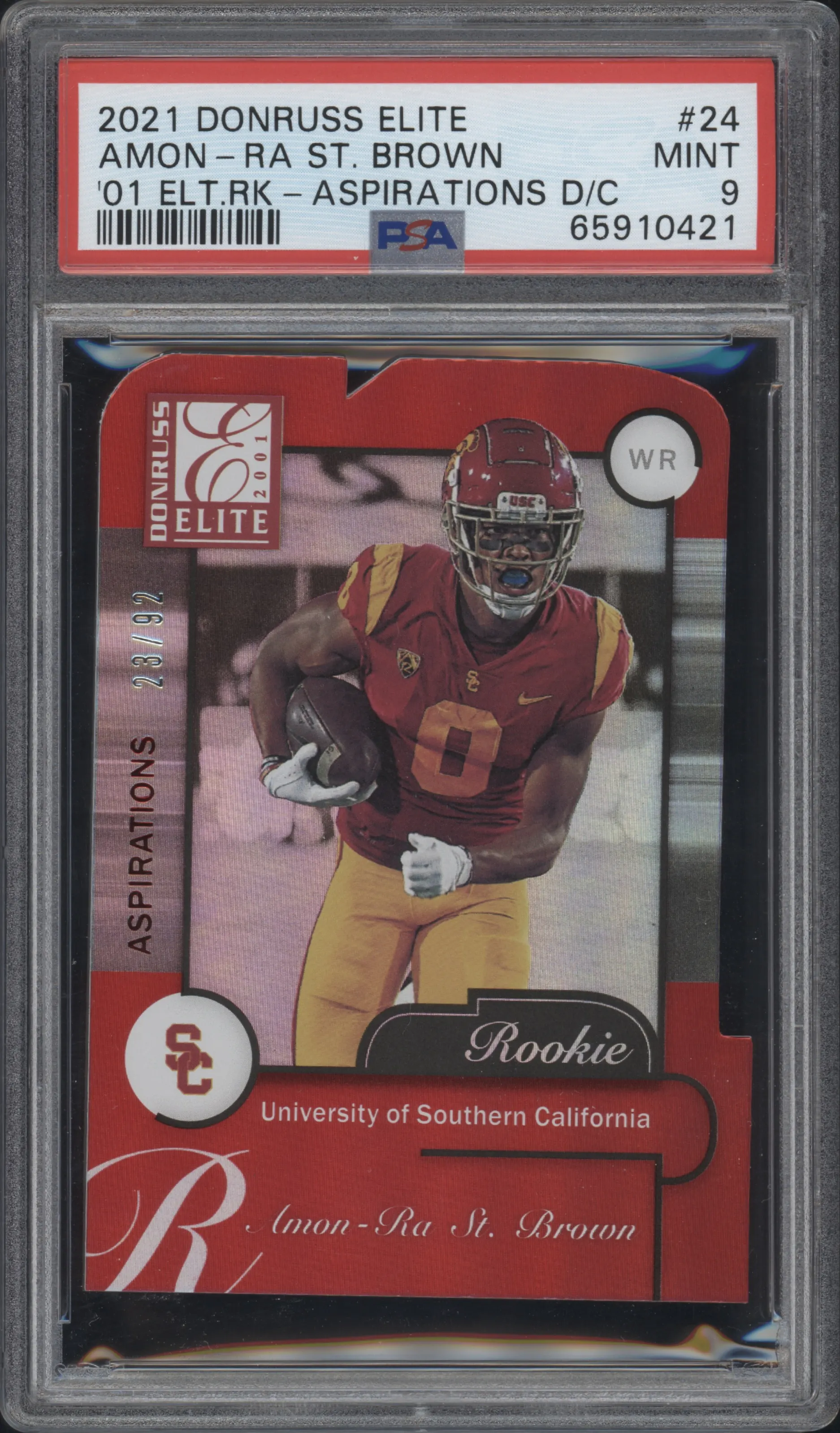 2021 Panini Donruss Elite 2001 Elite Rke. Amon-Ra St. Brown Aspirations Die-Cut #ER24 PSA 9
