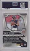 Caleb Williams from the 2024 Panini Prizm set featuring a Disco parallel graded by PSA and given an overall grade of 8.