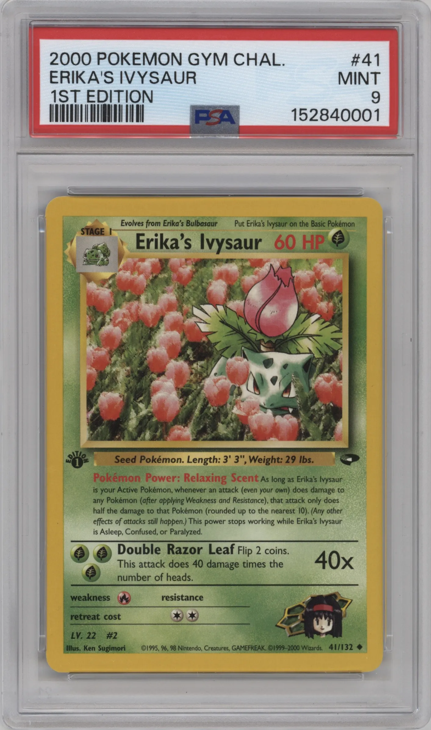 2000 Pokemon GH Gym Challenge Erika's Ivysaur #41 PSA 9