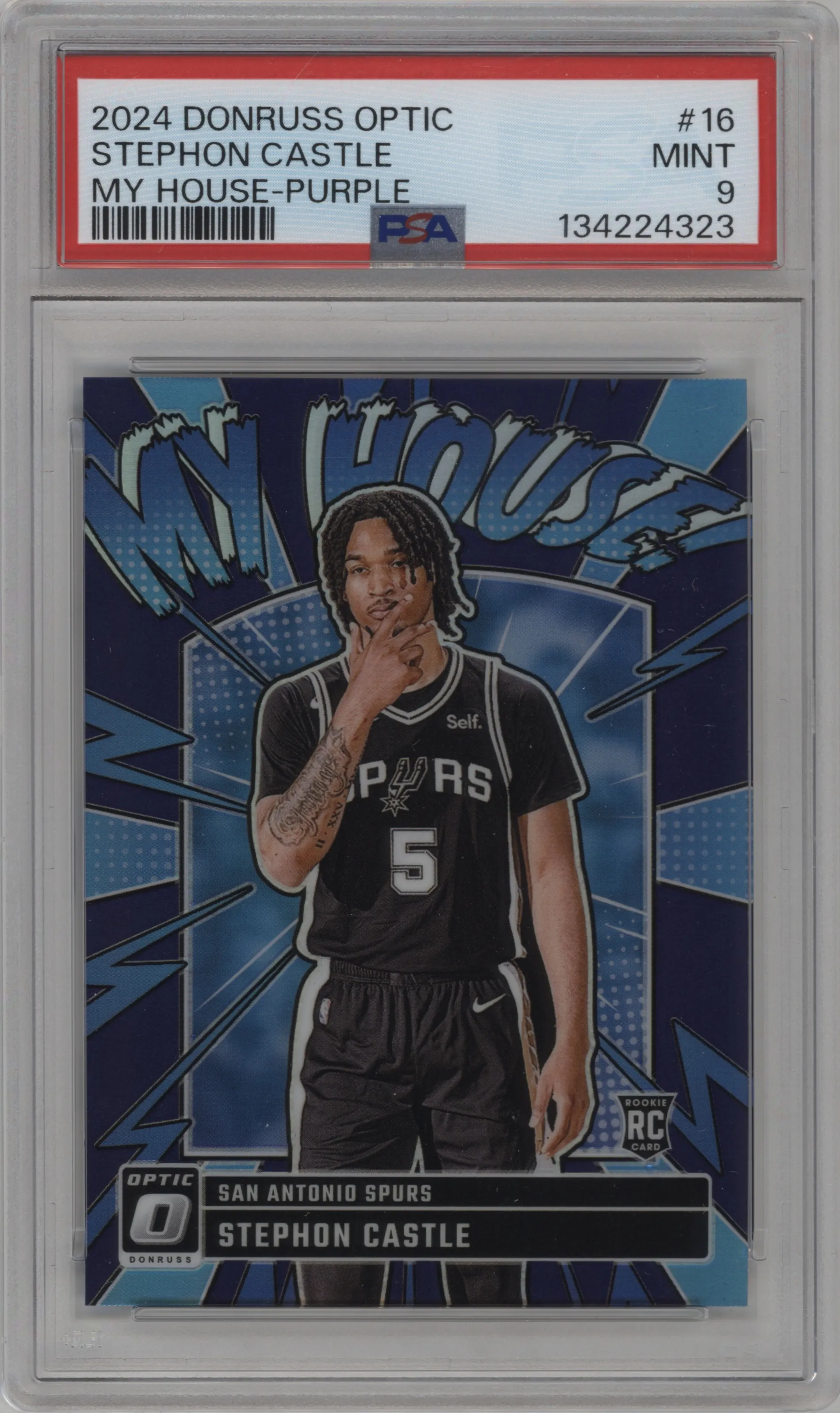 2024 Donruss Optic My House Stephon Castle Purple PSA 9