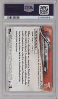 Shohei Ohtani from the 2018 Topps Update set graded by PSA and given an overall grade of 10.