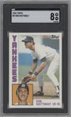 Don Mattingly from the 1984 Topps set graded by SGC and given an overall grade of 8.