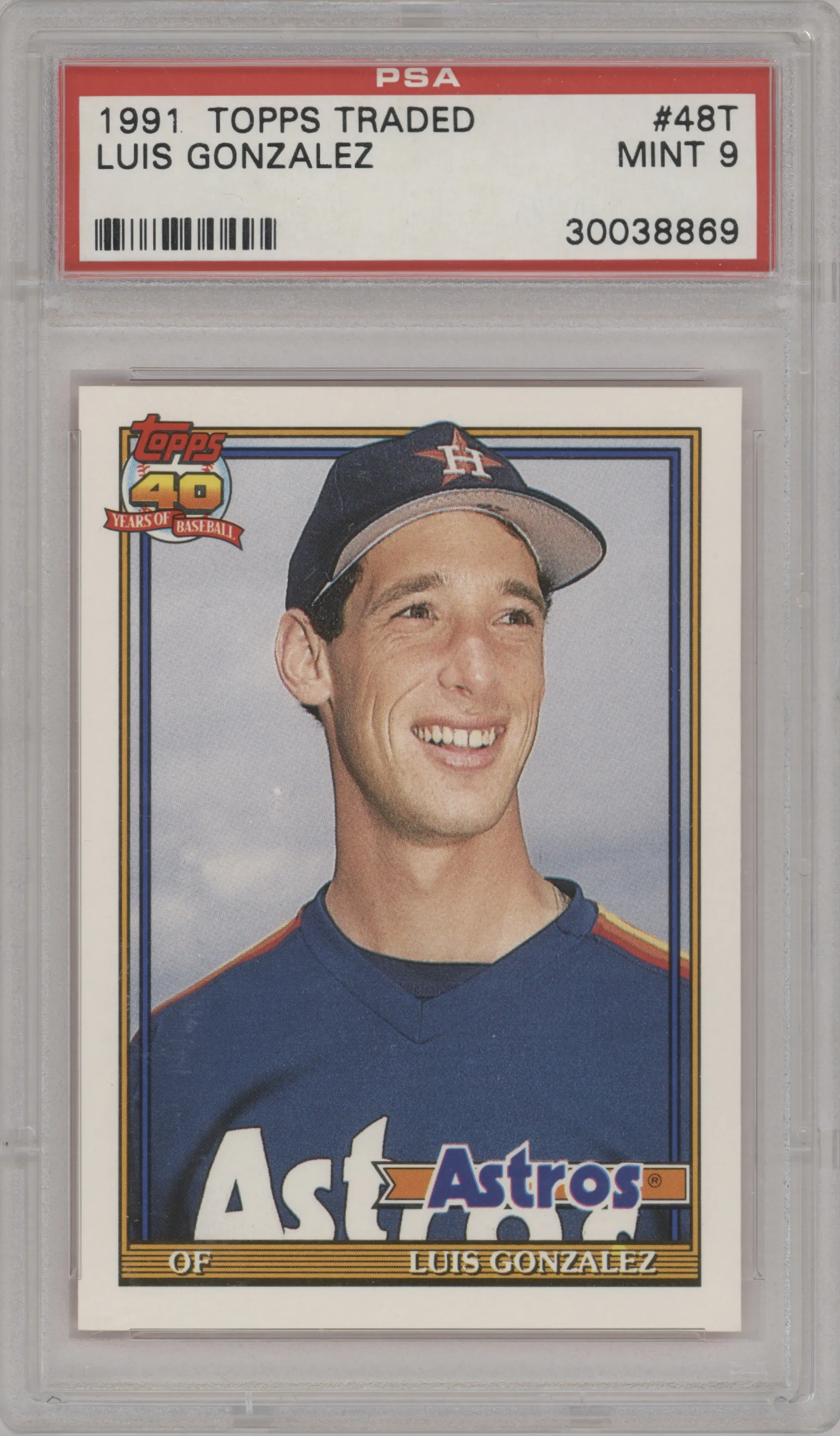 1991 Topps Traded Luis Gonzalez PSA 9