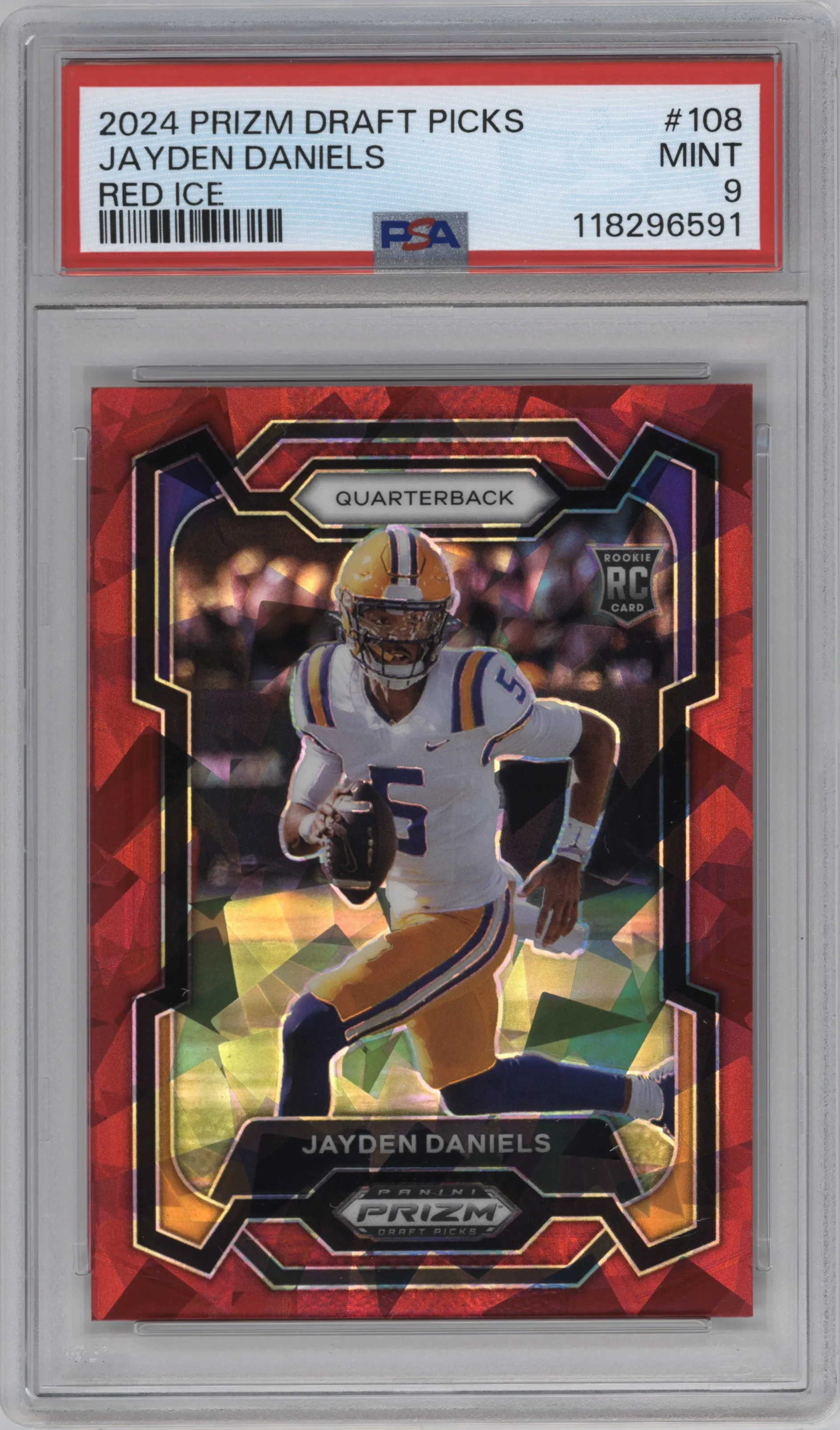 2024 Panini Prizm Draft Picks Jayden Daniels Red Ice #108 PSA 9