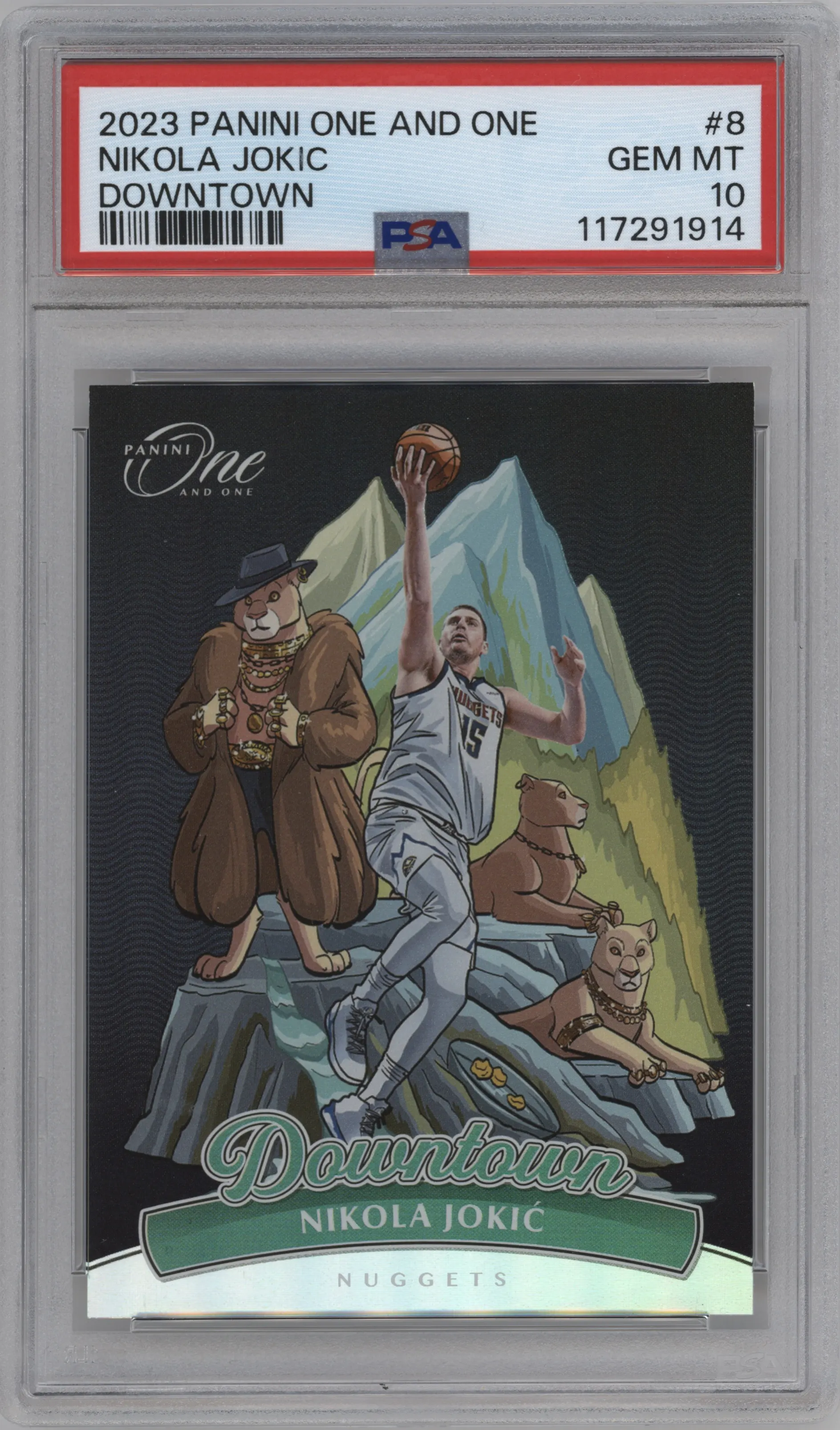 2023 Panini One and One Downtown Nikola Jokic #8 PSA 10